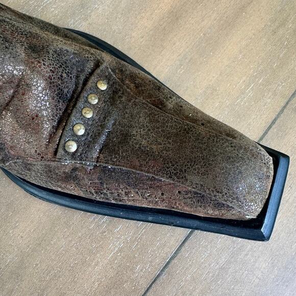 Carrucci by JC Studio Leather Studded Square Toe Loafers Men’s Sz 9 Western